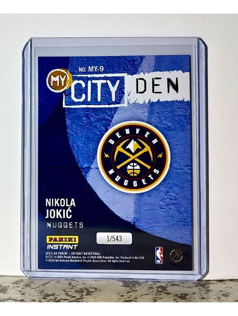 Nikola Jokic 2023-24 Panini NBA #9 MyCity Basketball Card Denver Nuggets 1/543